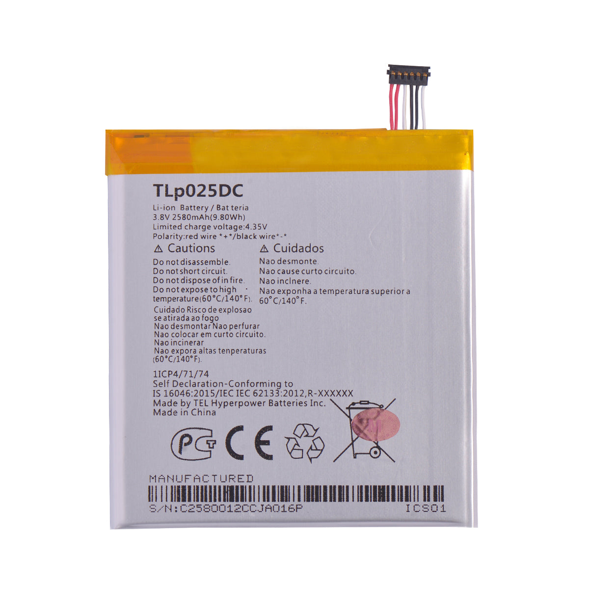 Batería Alcatel OT8050 TLP025DC