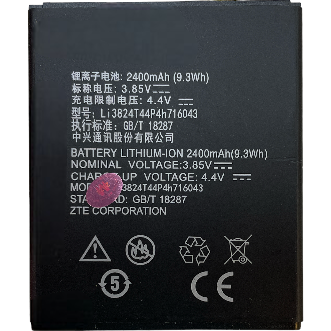 Batería ZTE A520 Li3824T44P4h716043 2400mah