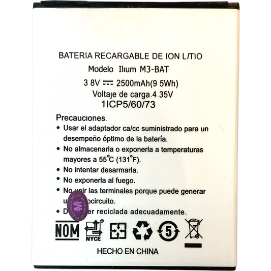 Batería Llium M3 2500mah 1lcp5/60/73
