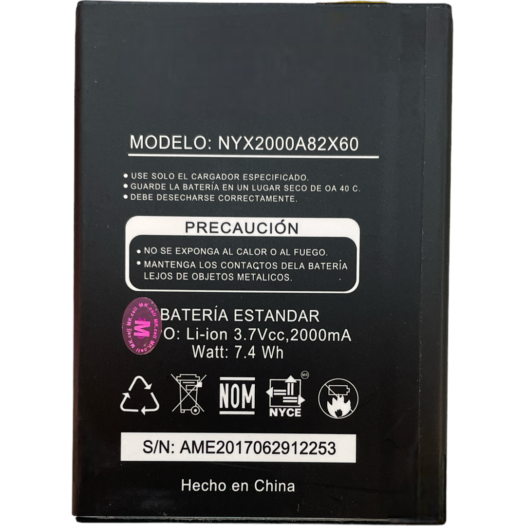 Batería Nyx 2000a 82x60 Alter 2000mah