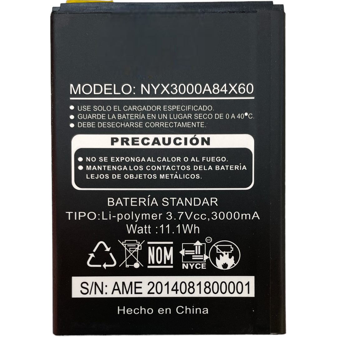 Batería Nyx 3000a 84x60 Rex 3000mah