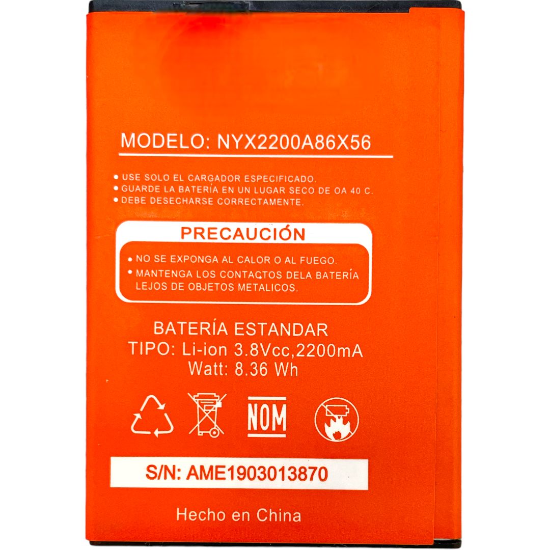 Batería Nyx 2200a 86x56 Glam 2200mah