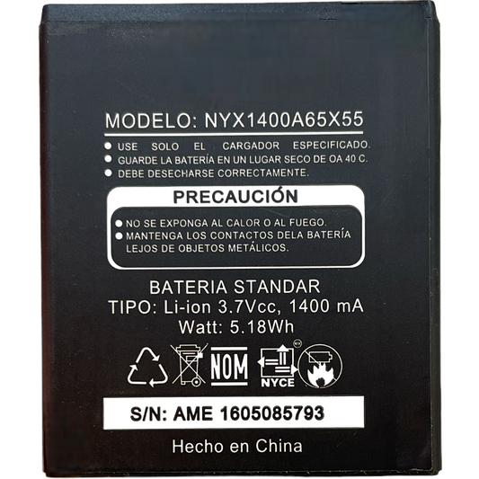 Batería Nyx 1400a 65x55 Join 1400mah